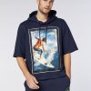 Herren chiemsee Sweatshirts & Sweatjacken | Kurzarm-Hoodie Aus Baumwollmix Mit Surfer-Fotoprint