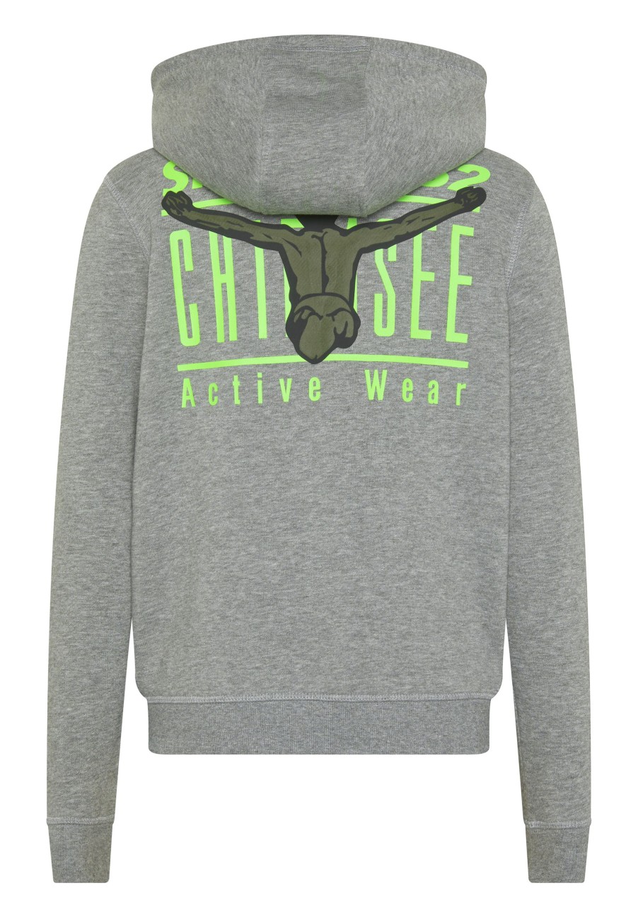 Kinder chiemsee Sweatshirts & Sweatjacken | Jungen-Sweatjacke Aus Baumwollmix Mit Kapuze Und Jumper-Prints