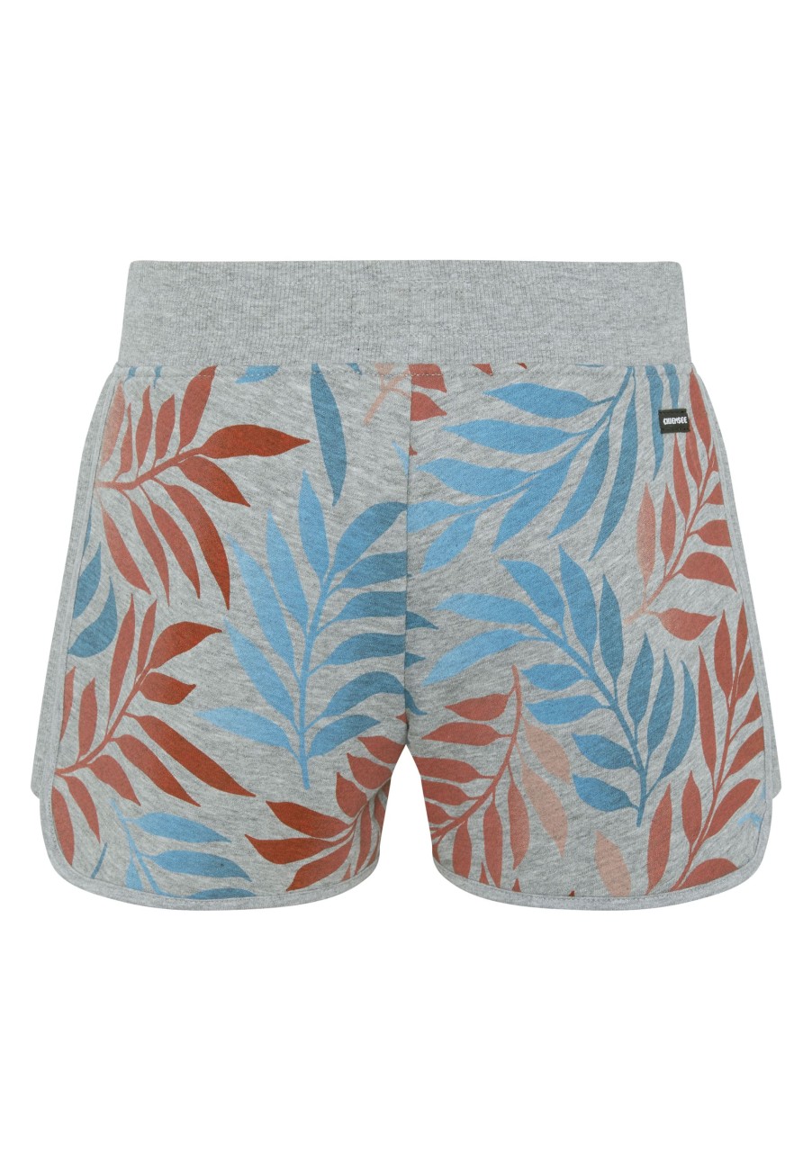 Kinder chiemsee Hosen & Shorts | Regular-Fit Madchen-Shorts Aus Baumwollmix Mit Blattmuster