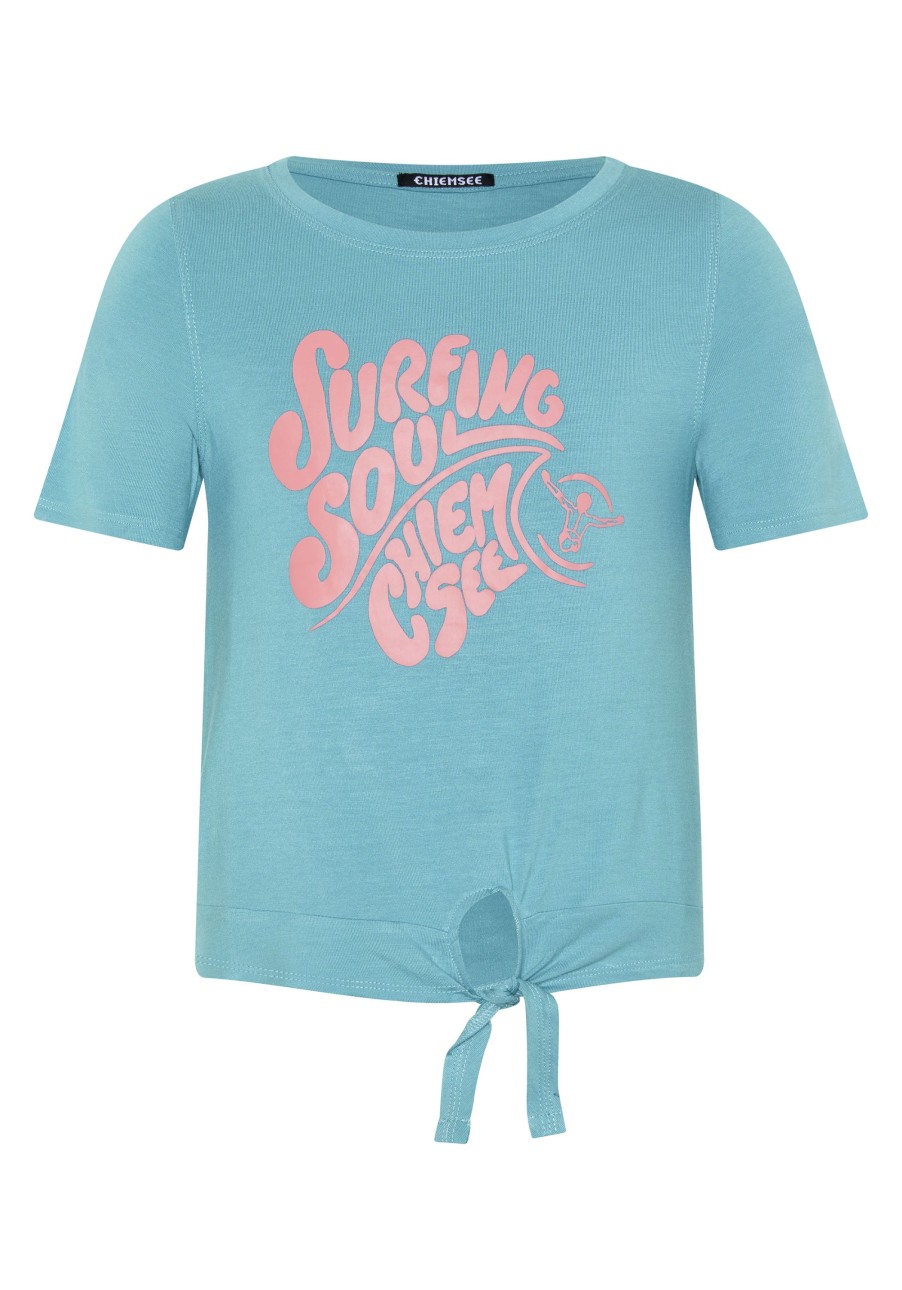 Kinder chiemsee T-Shirts & Tops | Cropped Madchen-Shirt Mit Print Und Schleifen-Akzent