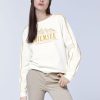 Damen chiemsee Sweatshirts & Sweatjacken | Two-Tone-Sweater Aus Baumwollmix In V-Shape Mit Printmotiv