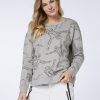 Damen chiemsee Sweatshirts & Sweatjacken | Sweater Aus Baumwollmix Mit Label-Art-Muster