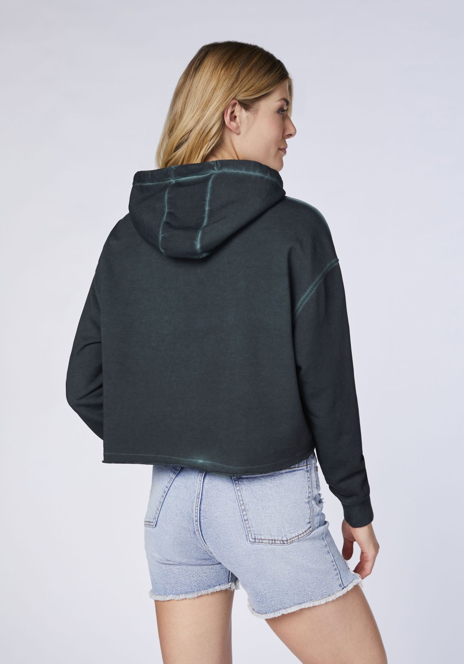 Damen chiemsee Sweatshirts & Sweatjacken | Cropped Loose-Fit Hoodie Aus Baumwollmix Mit Label-Stickerei