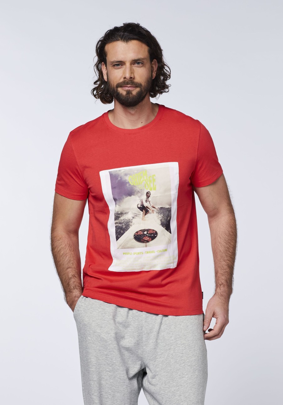 Herren chiemsee T-Shirts & Tanks | T-Shirt Aus Baumwolle Mit Surf-Fotoprint