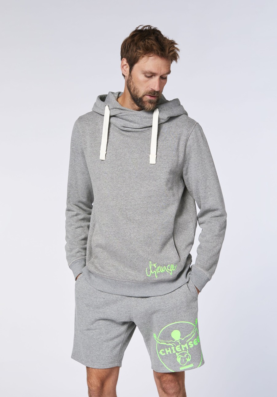 Herren chiemsee Sweatshirts & Sweatjacken | Hoodie Aus Baumwollmix Mit Motiv Und Schriftzug