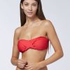 Damen chiemsee Bikinis | Mix & Match Bandeau-Bikini-Top, Unifarben In Wickeloptik