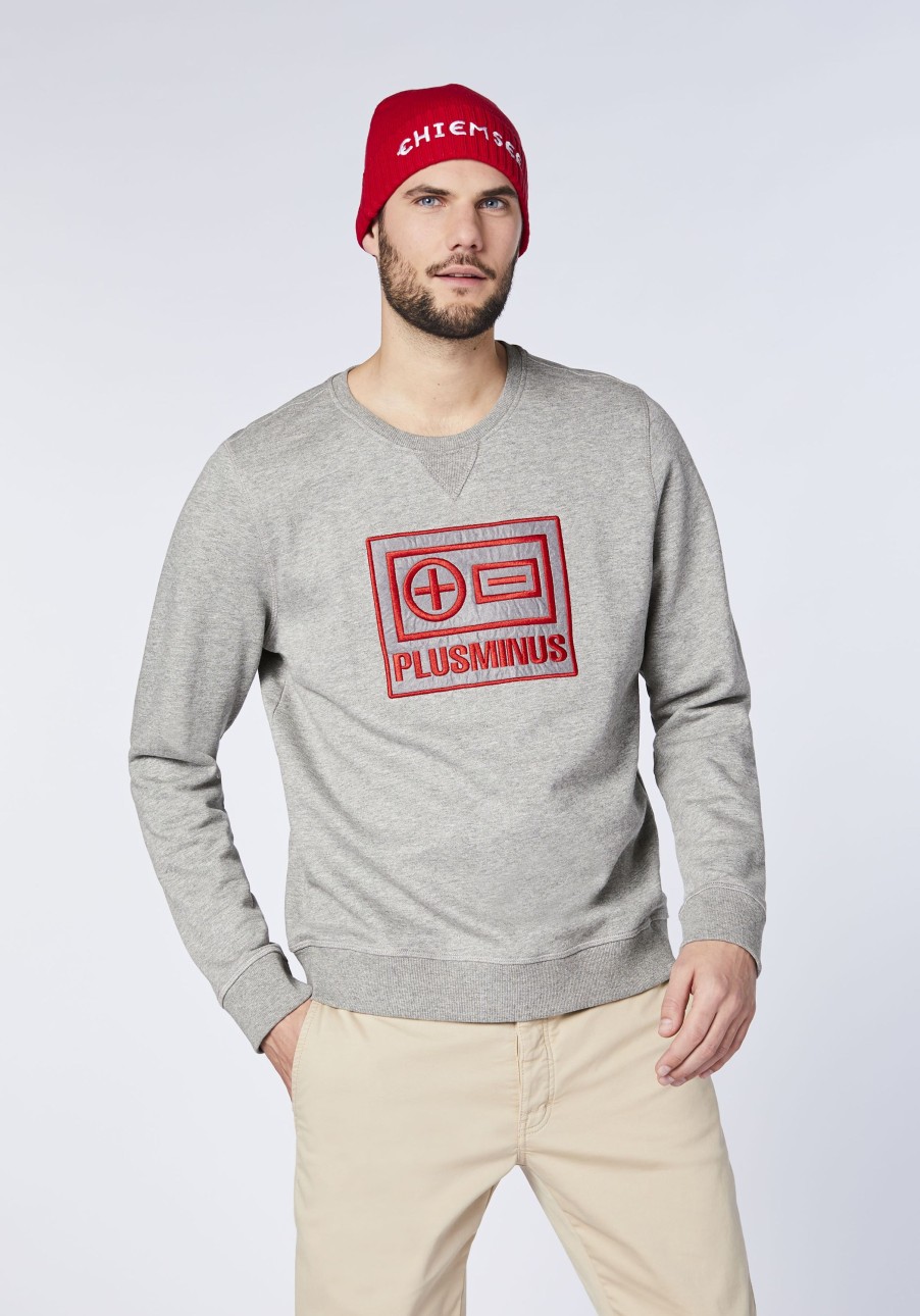 Herren chiemsee Sweatshirts & Sweatjacken | Sweater Aus Baumwollmix Mit Plus-Minus-Patch