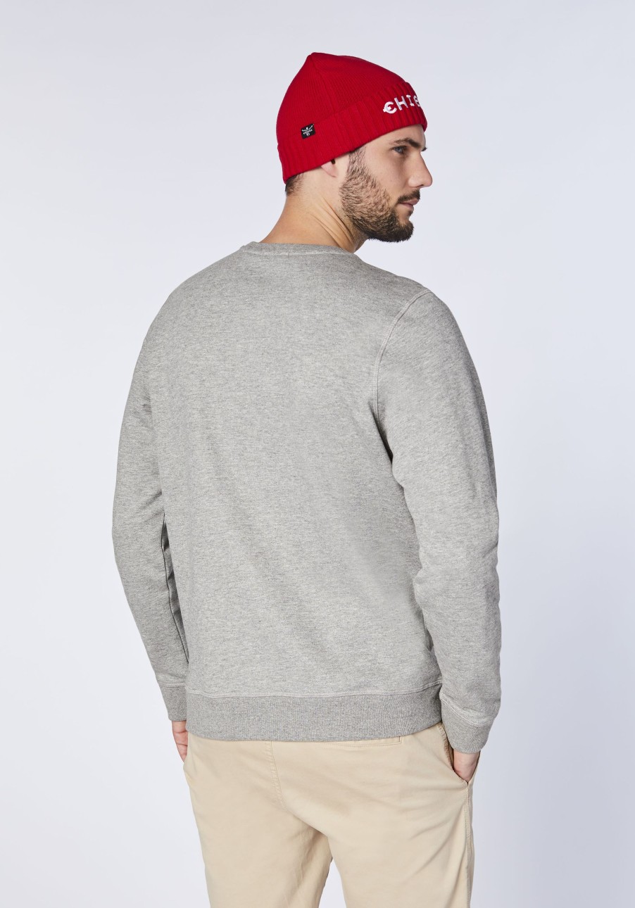 Herren chiemsee Sweatshirts & Sweatjacken | Sweater Aus Baumwollmix Mit Plus-Minus-Patch