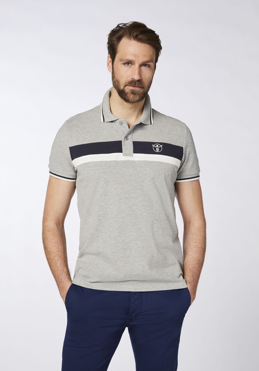 Herren chiemsee Poloshirts & Hemden | Regular-Fit Poloshirt Aus Pique Mit Blockstreifen