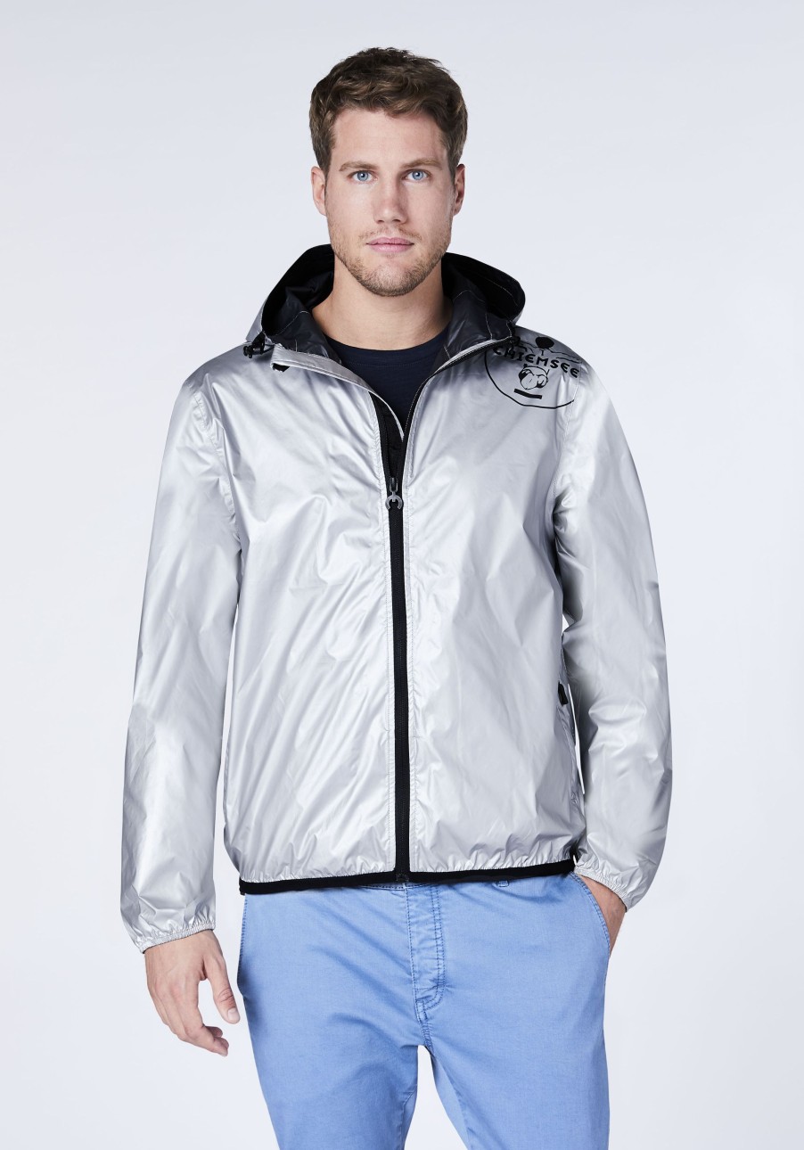 Herren chiemsee Ski- & Funktionsjacken | Funktionale Regenjacke Mit Kapuze Und Jumper-Motiv