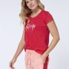 Damen chiemsee T-Shirts & Tops | Baumwollshirt Mit Label-Schriftzug Im Art-Design