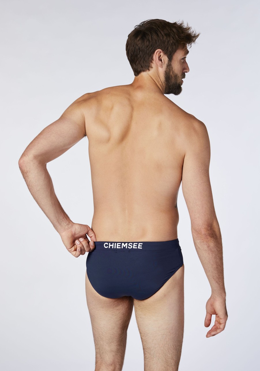 Herren chiemsee Badehosen | Stretchiger Badeslip Im Label-Design