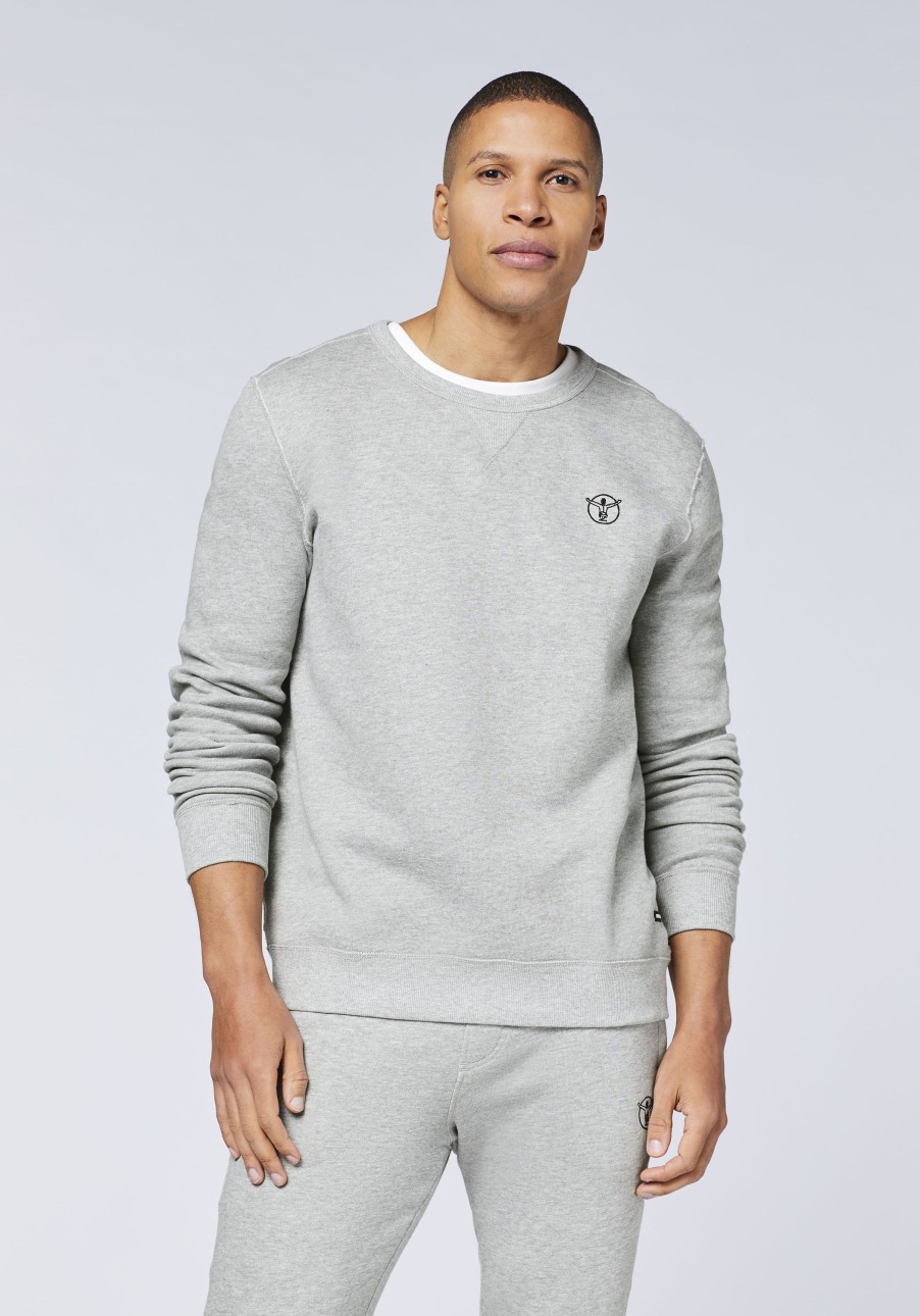 Herren chiemsee Sweatshirts & Sweatjacken | Sweater Aus Baumwollmix Im Basic-Look Mit Logo-Motiv