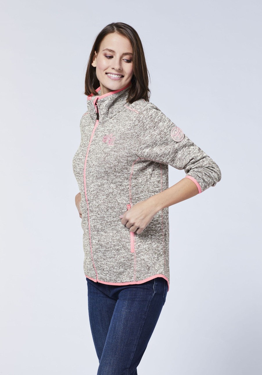 Damen chiemsee Fleece & Funktionswasche | Leicht Melierte Jacke Aus Knit-Fleece