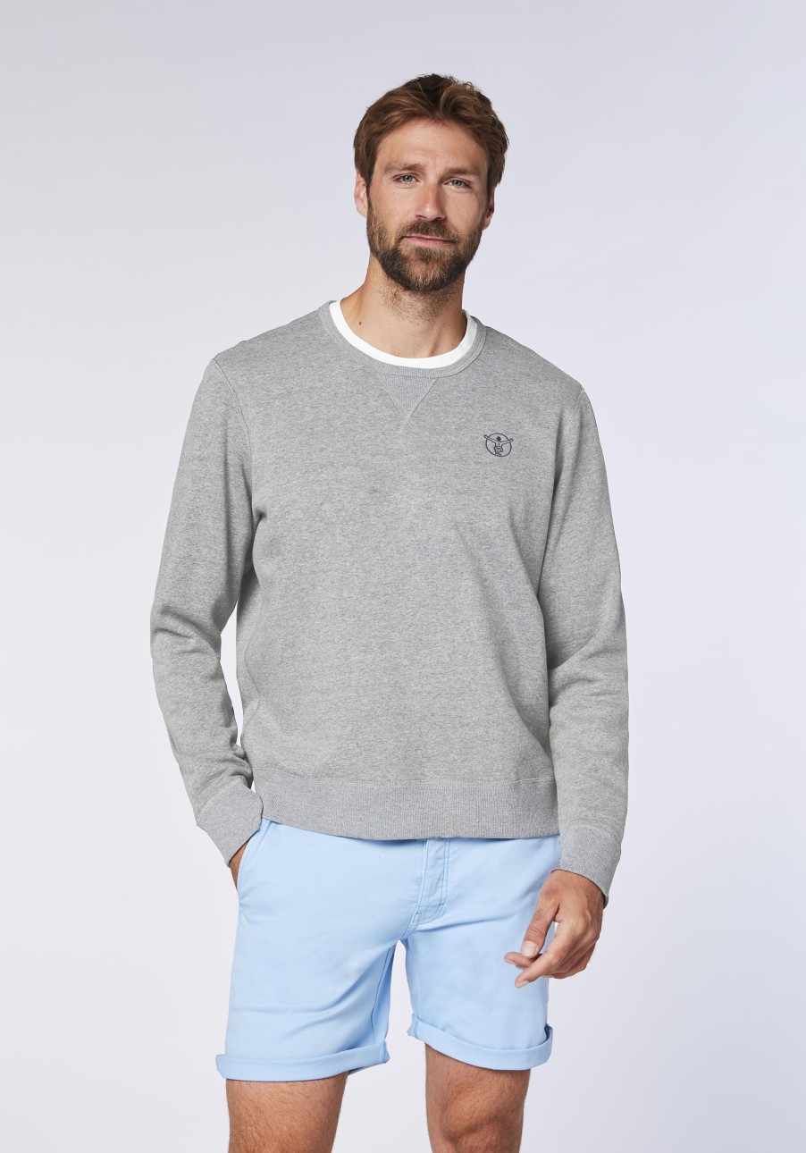 Herren chiemsee Sweatshirts & Sweatjacken | Sweater Aus Baumwollmix Im Basic-Look Mit Logo-Motiv