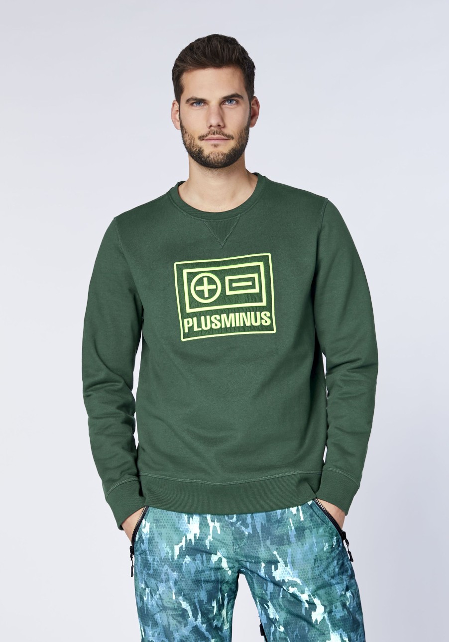 Herren chiemsee Sweatshirts & Sweatjacken | Sweater Aus Baumwollmix Mit Plus-Minus-Patch