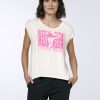 Damen chiemsee T-Shirts & Tops | T-Shirt Aus Viskose-Elasthanmix Mit Labelprint