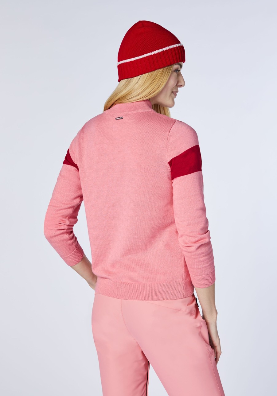 Damen chiemsee Pullover & Strickjacken | Rollkragenpullover Im Logo-Jacquard-Design