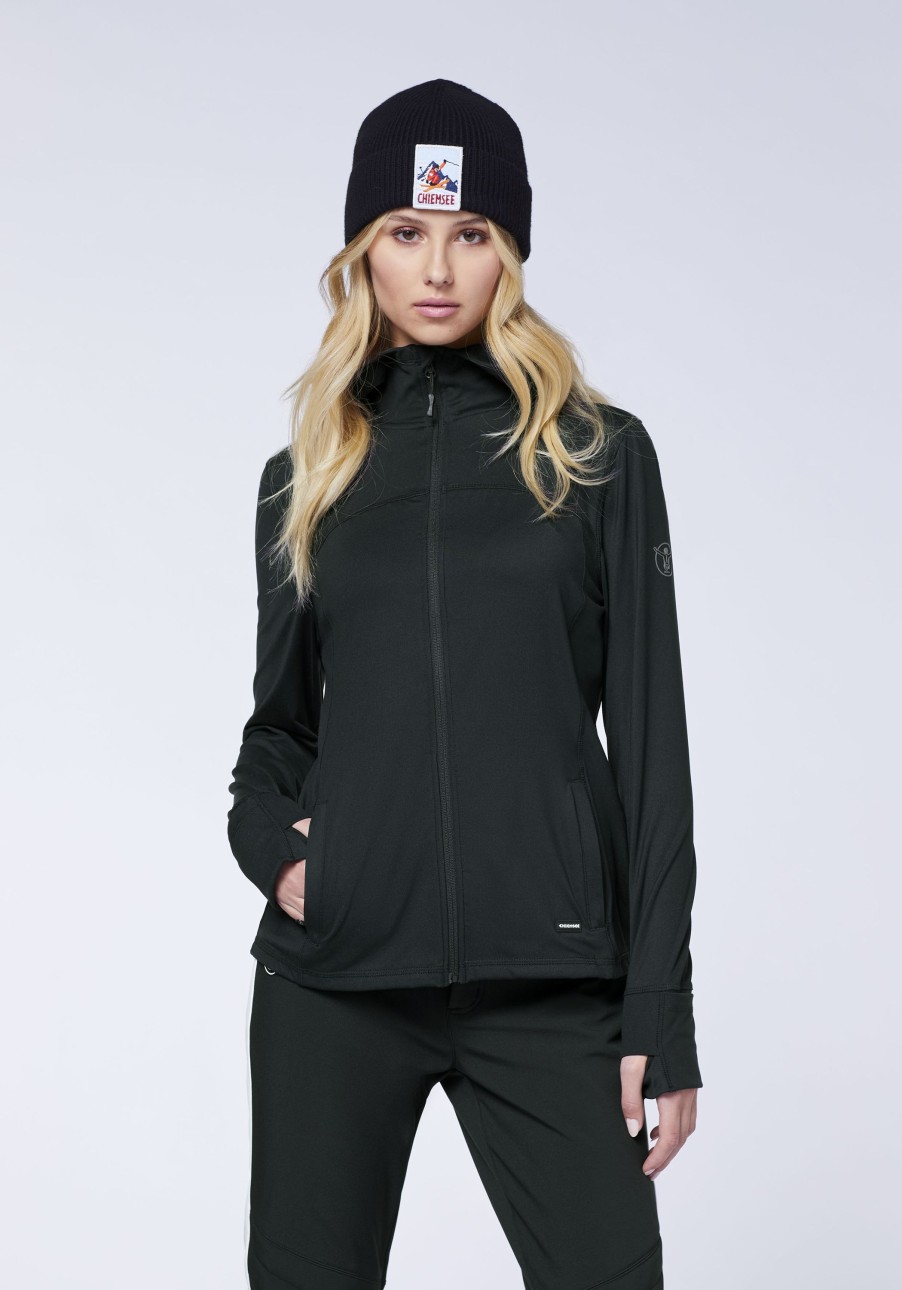 Damen chiemsee Fleece & Funktionswasche | Stretchige Midlayer-Jacke Im Ton-In-Ton Look Mit Kapuze