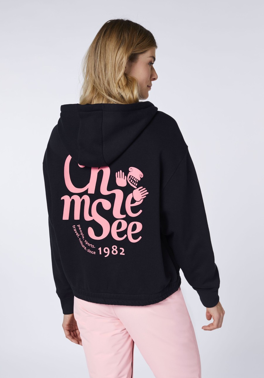 Damen chiemsee Sweatshirts & Sweatjacken | Loose-Fit Logo-Hoodie Aus Baumwollmix Mit Zipper