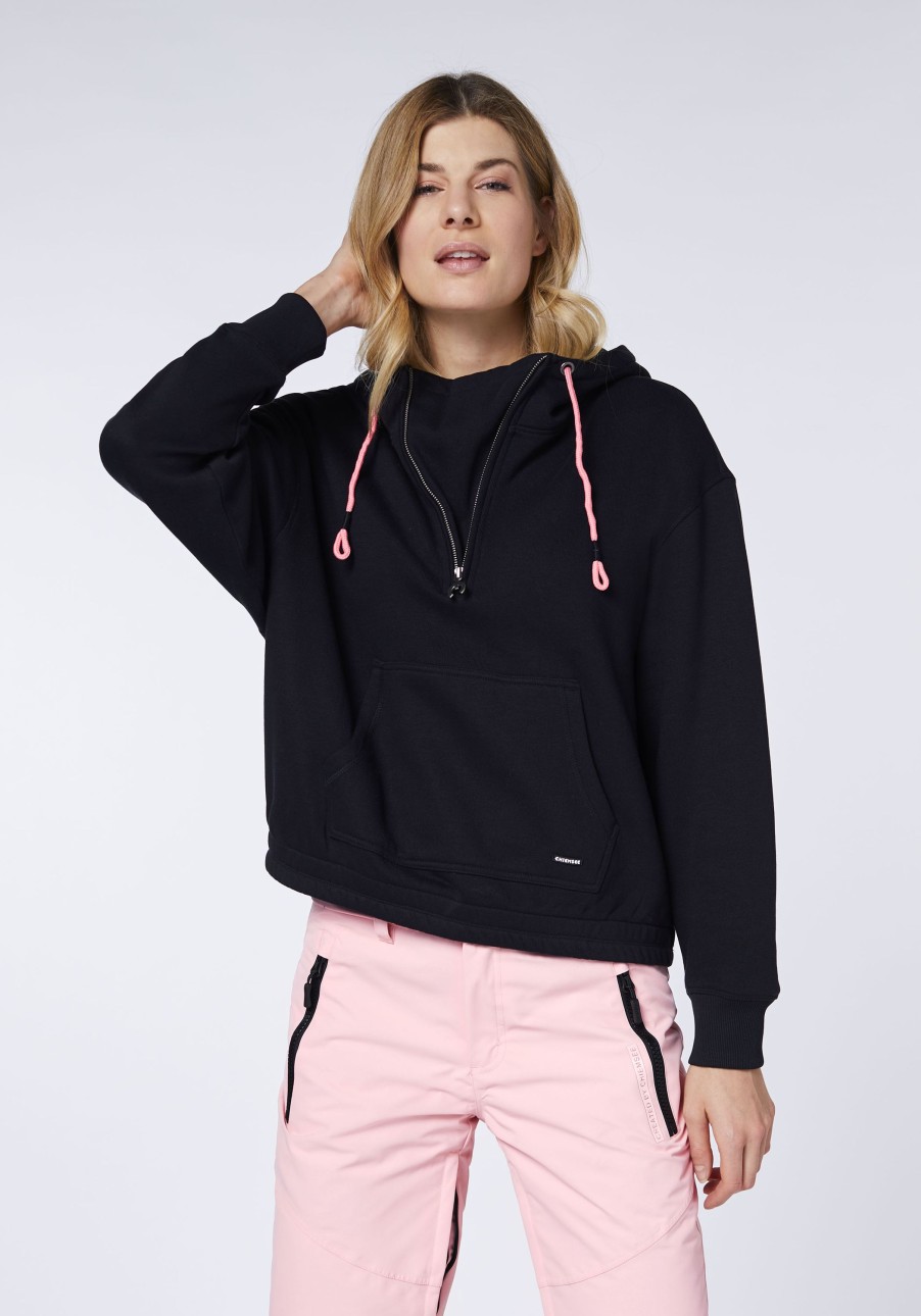 Damen chiemsee Sweatshirts & Sweatjacken | Loose-Fit Logo-Hoodie Aus Baumwollmix Mit Zipper