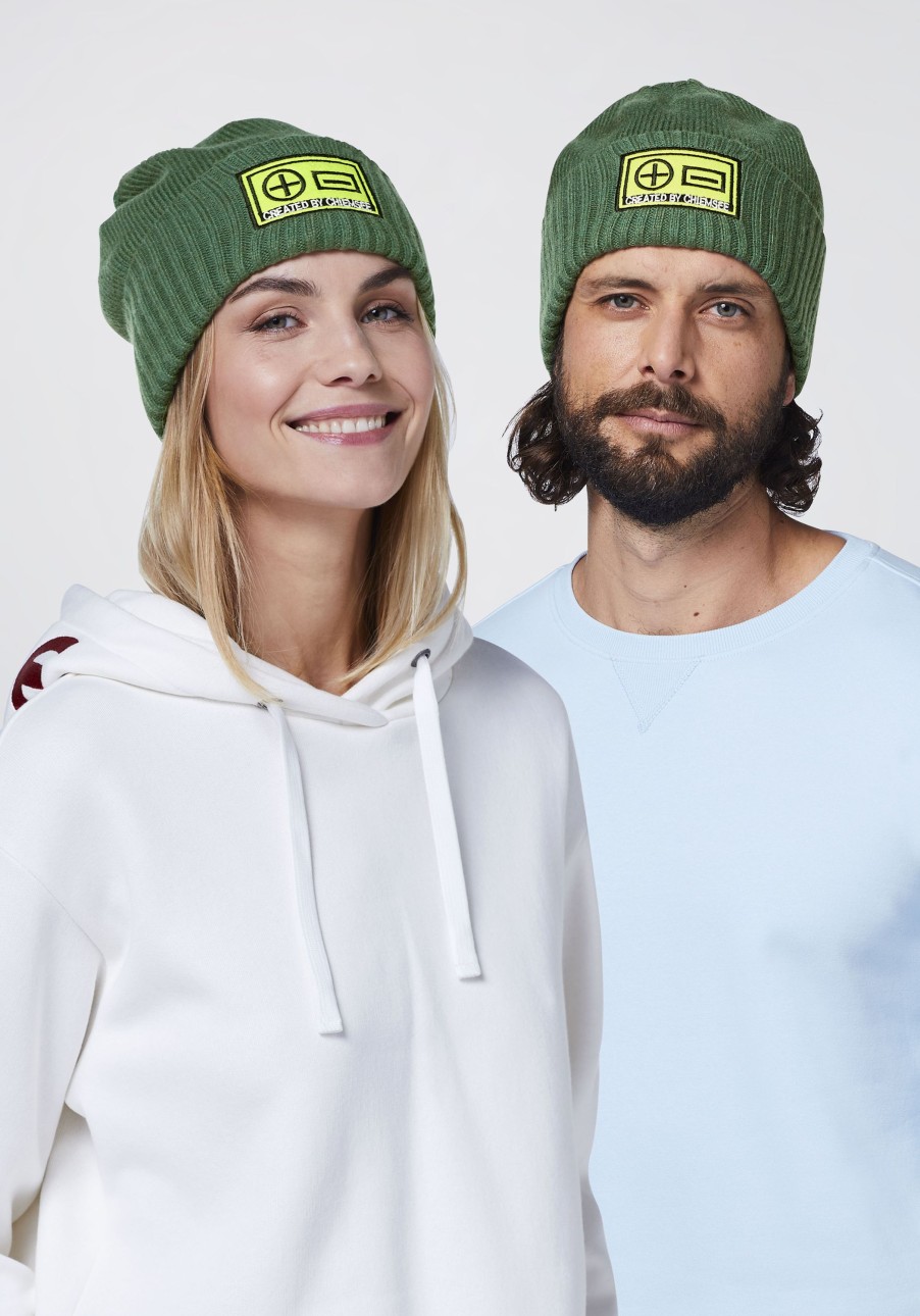 Accessoires chiemsee | Gerippte Unisex-Beanie Mit Plus-Minus-Patch