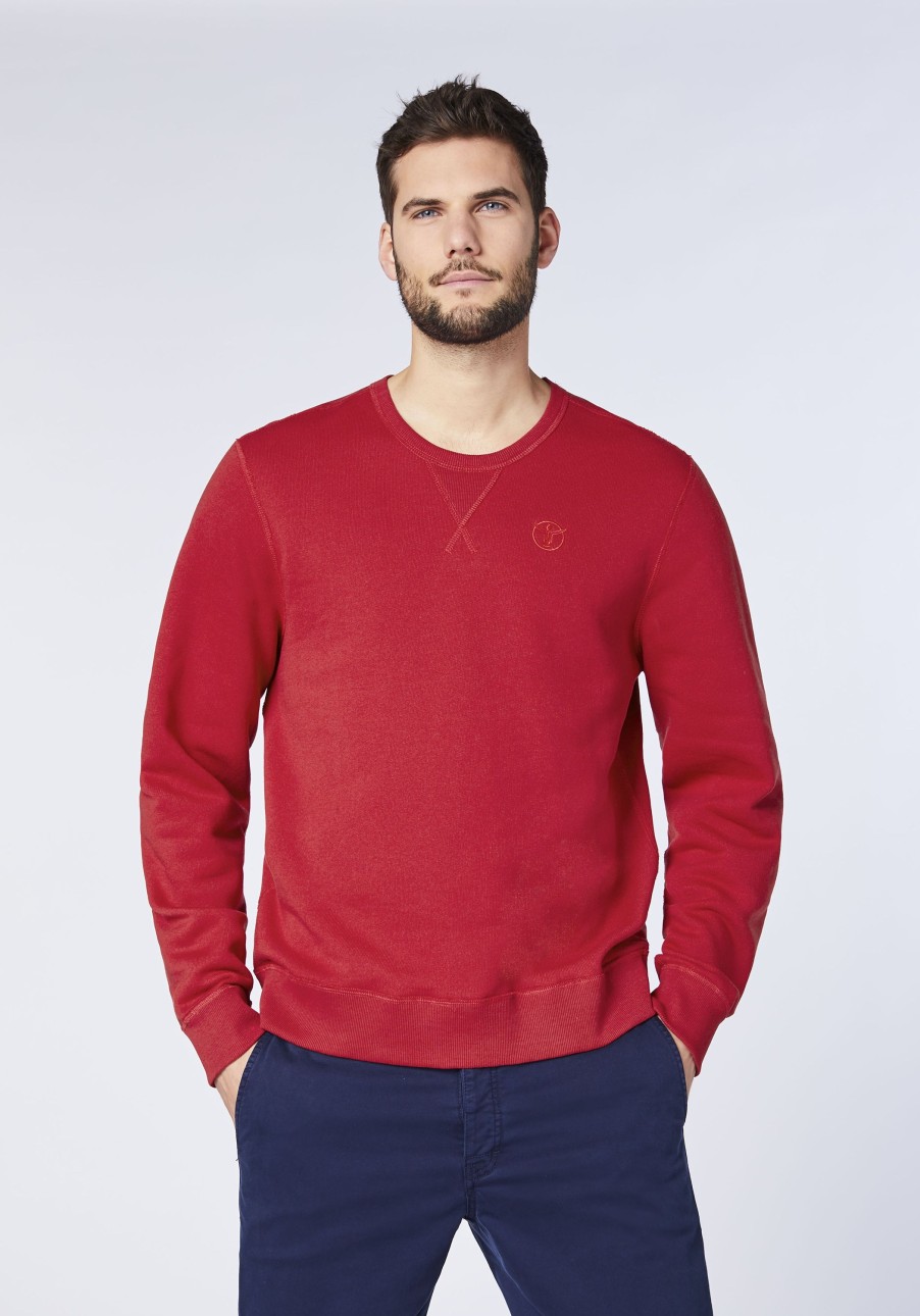 Herren chiemsee Sweatshirts & Sweatjacken | Sweater Aus Baumwollmix Im Basic-Look Mit Logo-Motiv