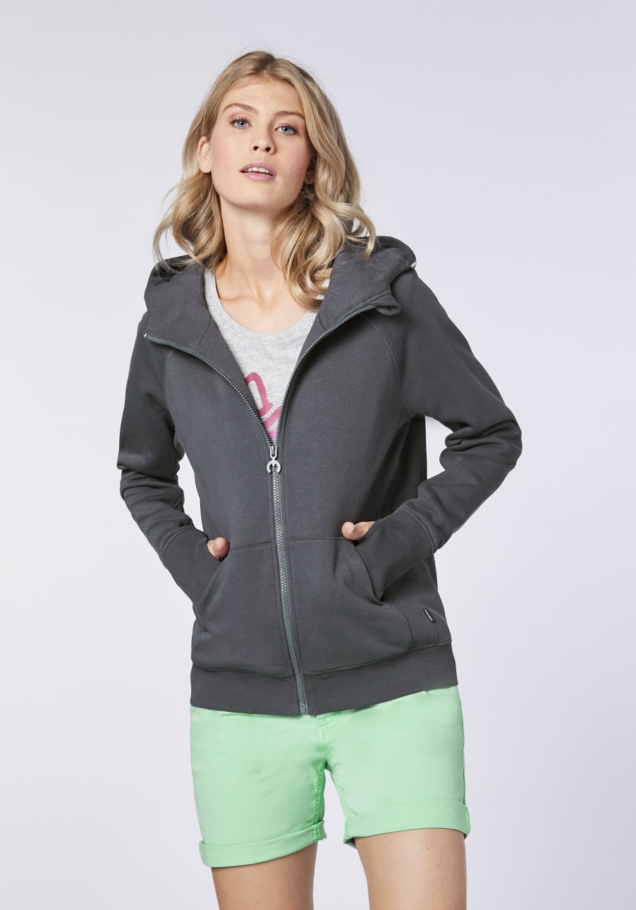 Damen chiemsee Sweatshirts & Sweatjacken | Sweatjacke Aus Baumwollmix Mit Logo-Kapuze