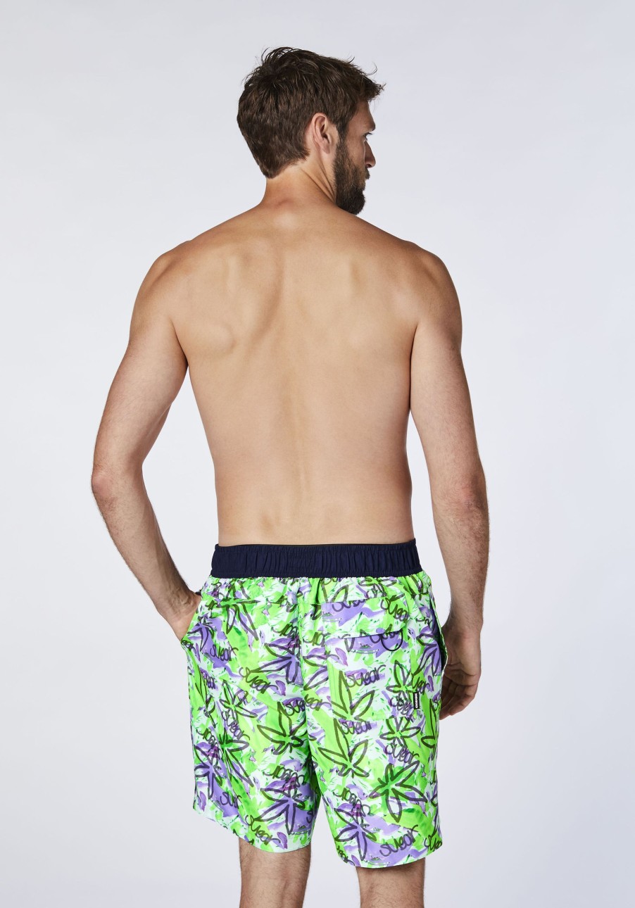 Herren chiemsee Badeshorts & Surfshorts | Knielange Badeshorts Mit Allover-Print Und Taschen