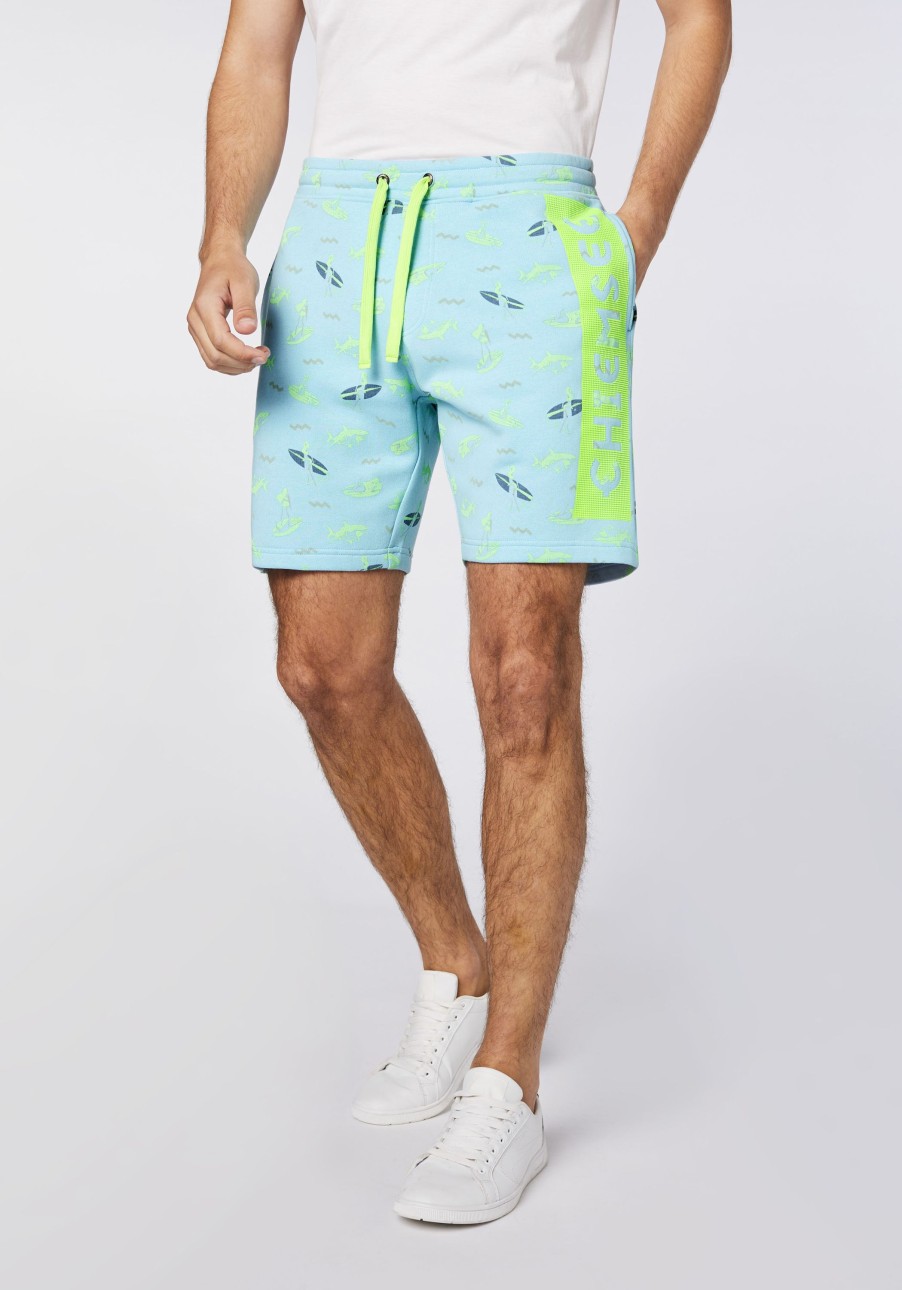 Herren chiemsee Hosen & Shorts | Regular-Fit Bermuda-Shorts Aus Baumwollmix Mit Surfer-Muster