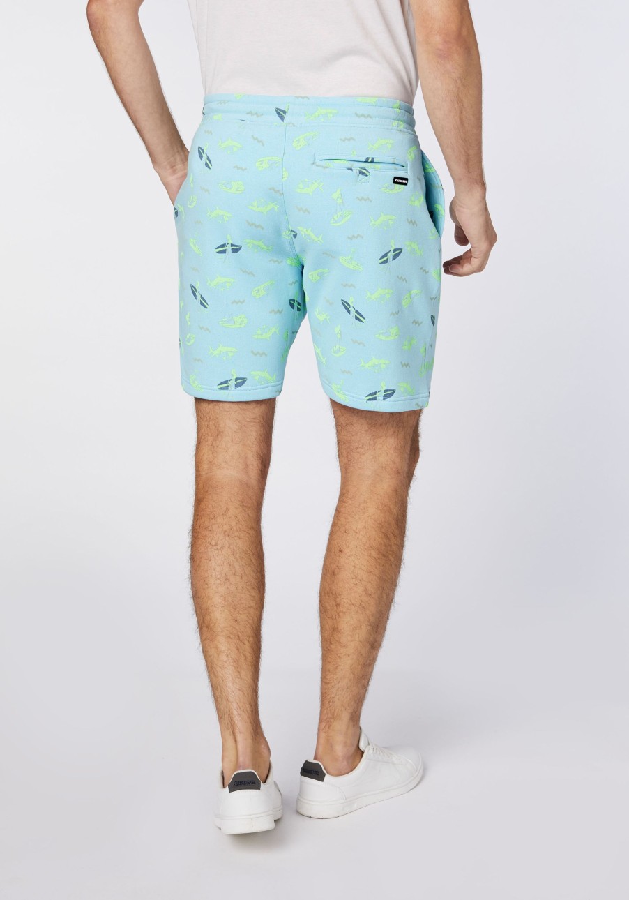 Herren chiemsee Hosen & Shorts | Regular-Fit Bermuda-Shorts Aus Baumwollmix Mit Surfer-Muster