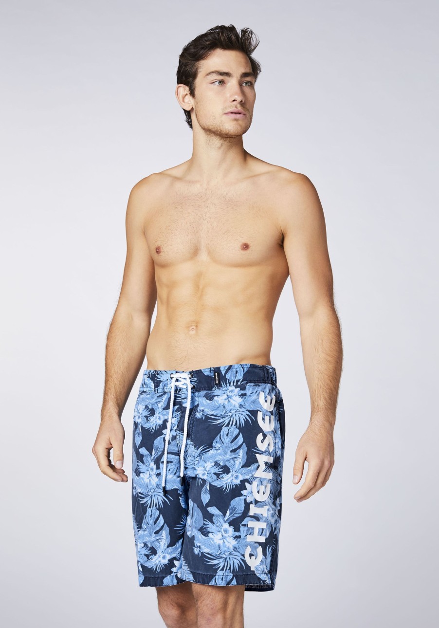 Herren chiemsee Badeshorts & Surfshorts | Knielange Badeshorts Mit Allover-Print Und Taschen