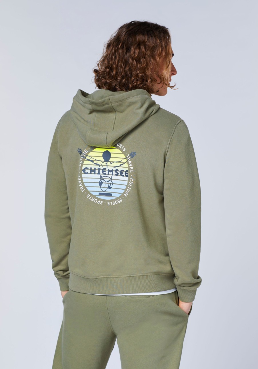 Herren chiemsee Sweatshirts & Sweatjacken | Kapuzenjacke Aus Baumwollmix Mit Jumper-Motiv