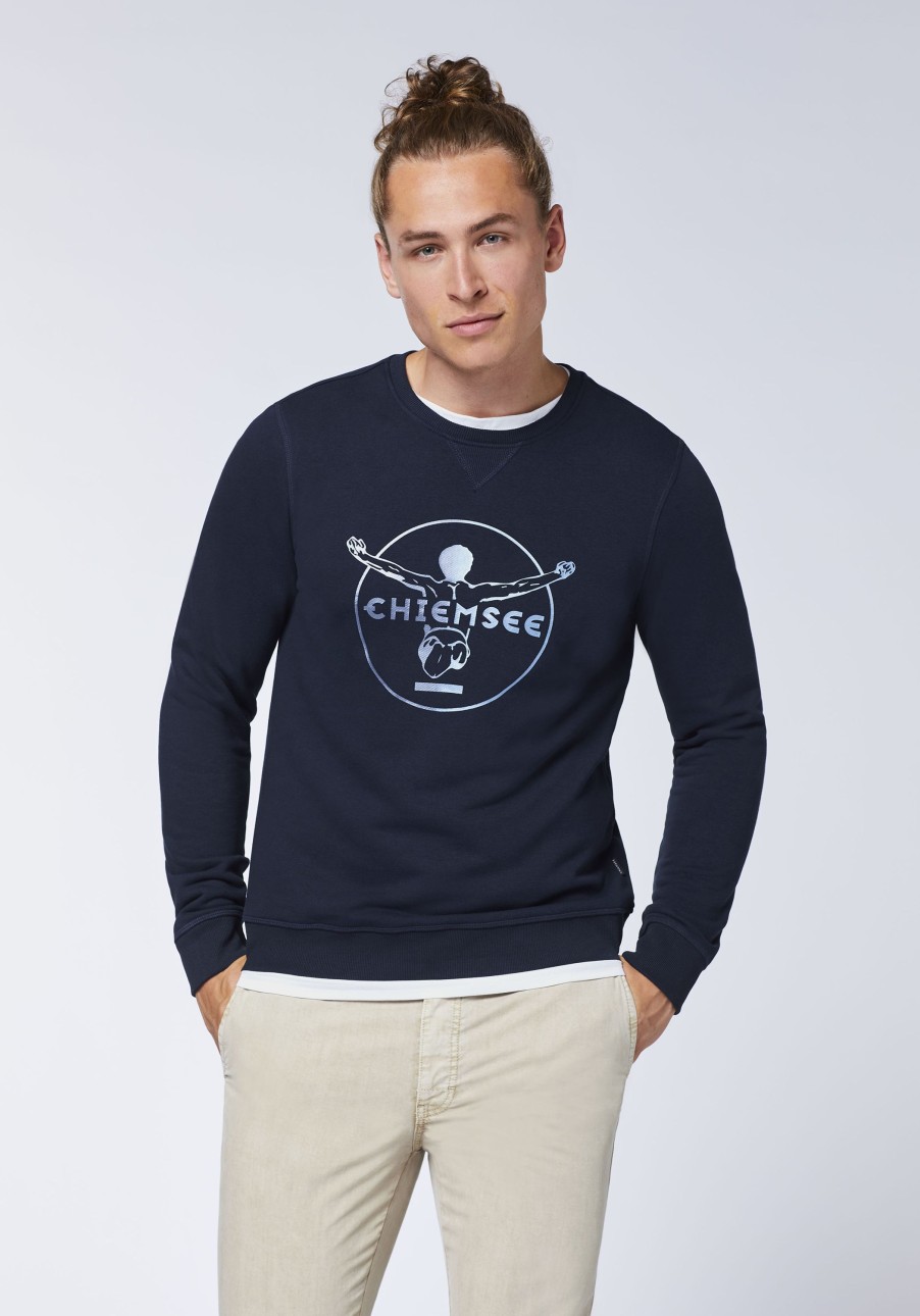 Herren chiemsee Sweatshirts & Sweatjacken | Sweater Aus Baumwollmix Im Label-Look