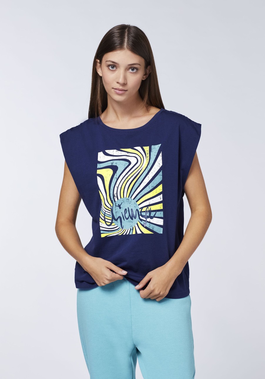 Damen chiemsee T-Shirts & Tops | Baumwolltop Mit Sonnen-Logo-Motiv