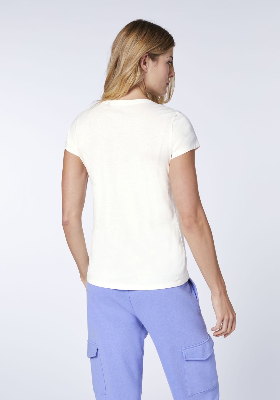 Damen chiemsee T-Shirts & Tops | Baumwollshirt Mit Jumper-Motiv Im Art-Look