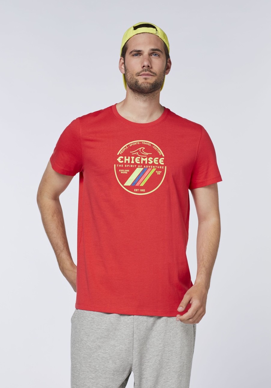 Herren chiemsee T-Shirts & Tanks | T-Shirt Aus Baumwolle Mit Label-Frontprint