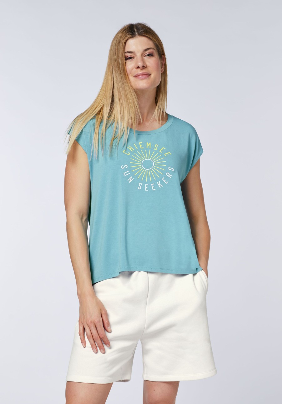 Damen chiemsee T-Shirts & Tops | Boxy T-Shirt Aus Jersey Mit Schriftzug Und Motiv