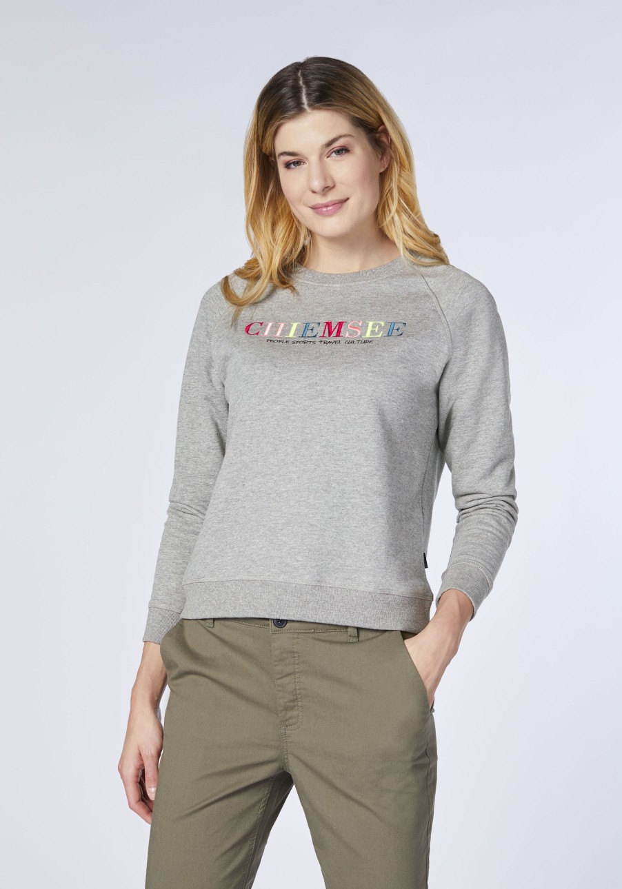 Damen chiemsee Sweatshirts & Sweatjacken | Sweater Aus Baumwollmix Mit Logo-Stitching