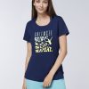 Damen chiemsee T-Shirts & Tops | Jersey-Shirt Mit Surfing-Statement-Schriftzug Im Farbverlauf