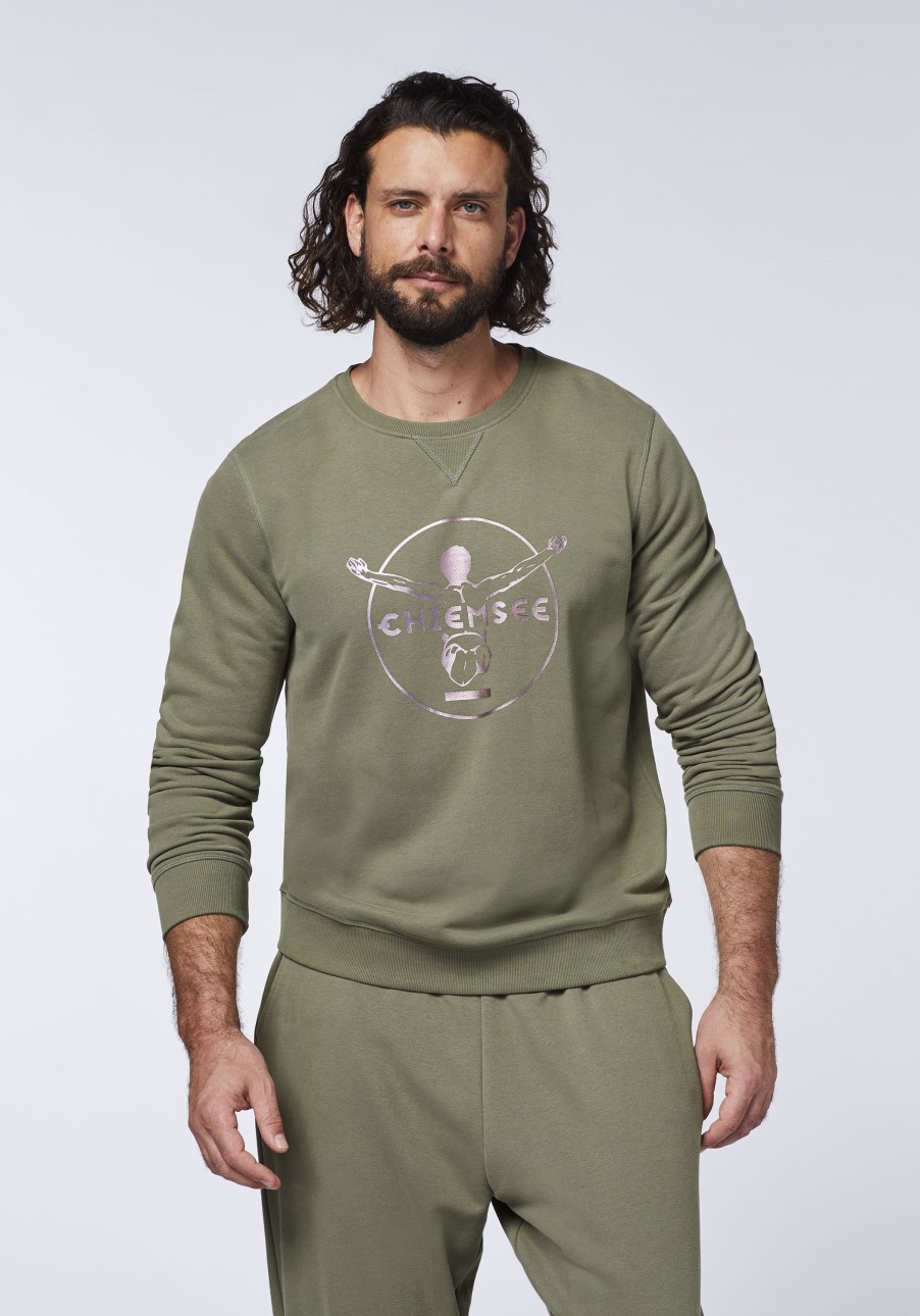 Herren chiemsee Sweatshirts & Sweatjacken | Sweater Aus Baumwollmix Im Label-Look