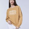 Damen chiemsee Sweatshirts & Sweatjacken | Two-Tone-Sweater Aus Baumwollmix In V-Shape Mit Printmotiv