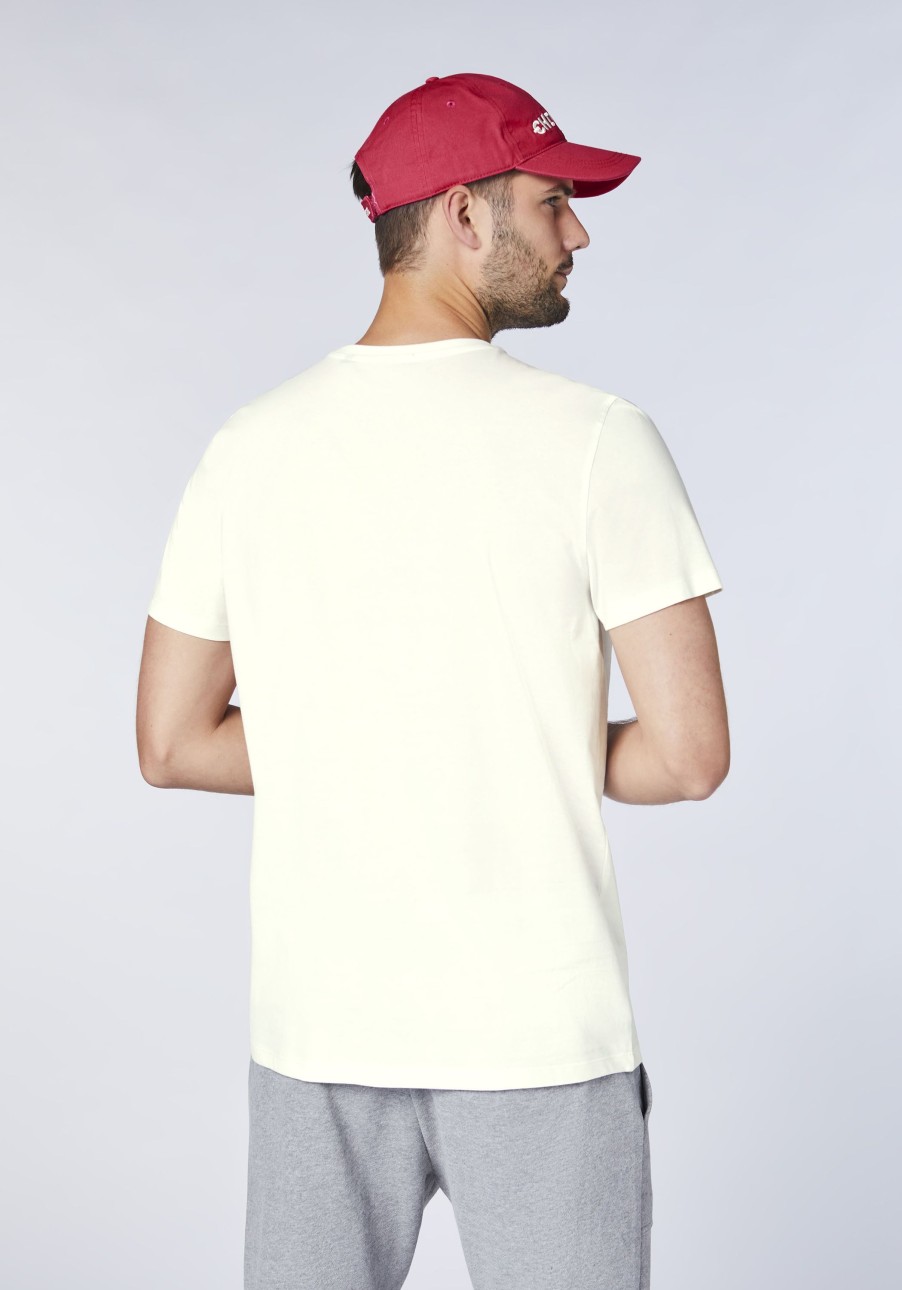 Herren chiemsee T-Shirts & Tanks | Label-Shirt Aus Baumwolle In Two-Tone-Optik