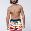 Herren chiemsee Badeshorts & Surfshorts | Knielange Badeshorts Mit Allover-Print Und Taschen