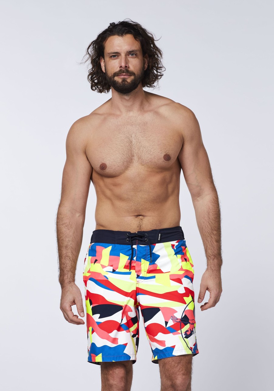 Herren chiemsee Badeshorts & Surfshorts | Knielange Badeshorts Mit Allover-Print Und Taschen