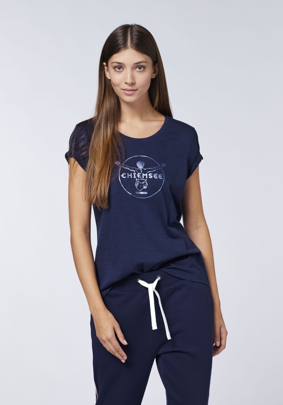 Damen chiemsee T-Shirts & Tops | T-Shirt Aus Jersey Mit Label-Frontprint