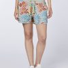 Damen chiemsee Hosen, Shorts & Leggings | Regular-Fit Shorts Aus Baumwollmix Mit Blattmuster