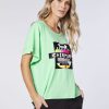 Damen chiemsee T-Shirts & Tops | Kastiges Logo-Shirt Mit No-Signal-Print