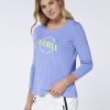 Damen chiemsee T-Shirts & Tops | Texturiertes Longsleeve Aus Baumwolle Mit Logo-Schriftzug