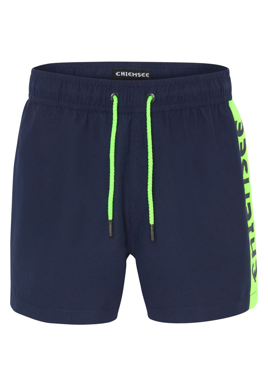 Kinder chiemsee Badeshorts | Jungen-Badeshorts Mit Logo-Streifen Und Elastikbund